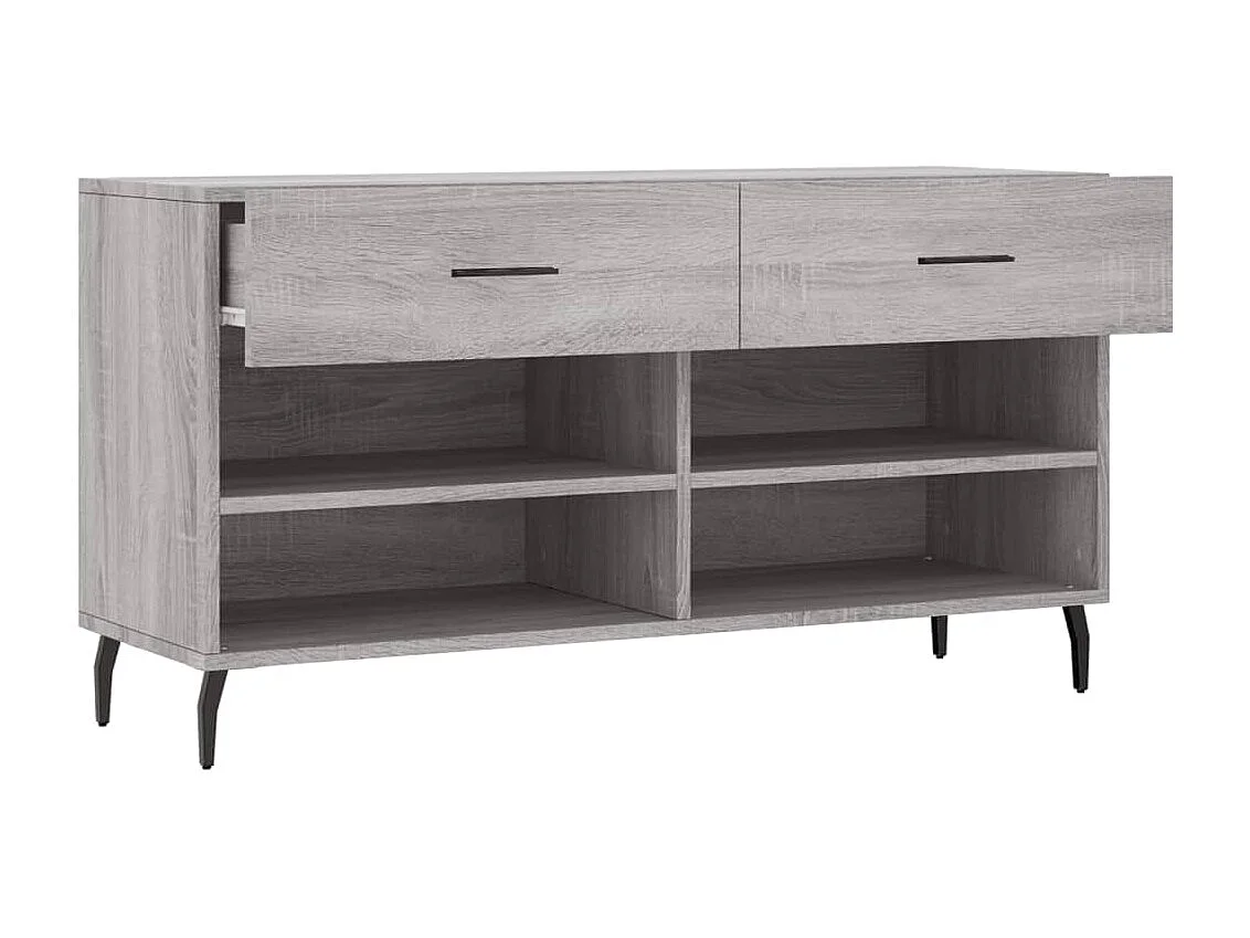 Banc à chaussures sonoma gris 102x35x55 bois d'ingénierie