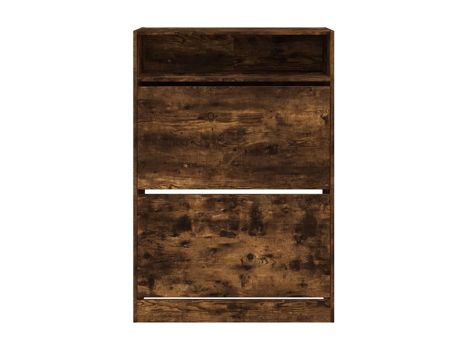 Armoire à chaussures 2 tiroirs rabattables chêne fumé