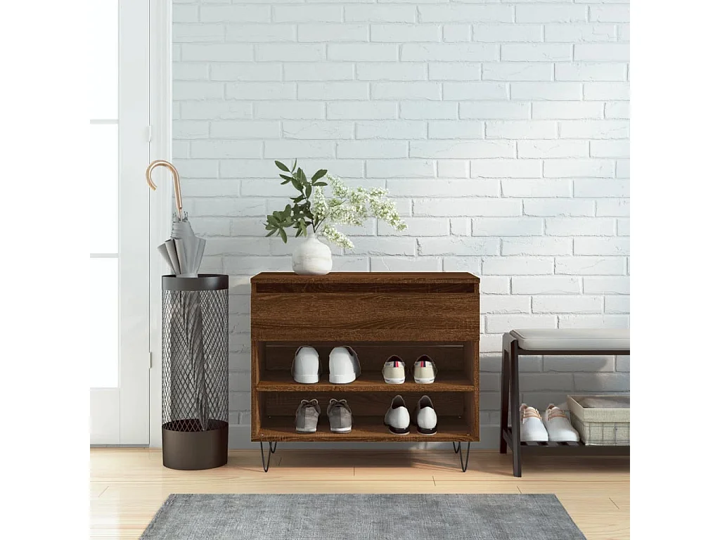 Armoire à chaussures Chêne marron 70x36x60 Bois d'ingénierie