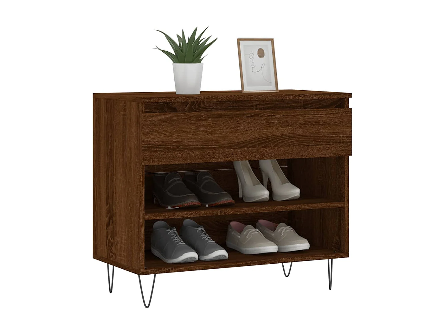 Armoire à chaussures Chêne marron 70x36x60 Bois d'ingénierie