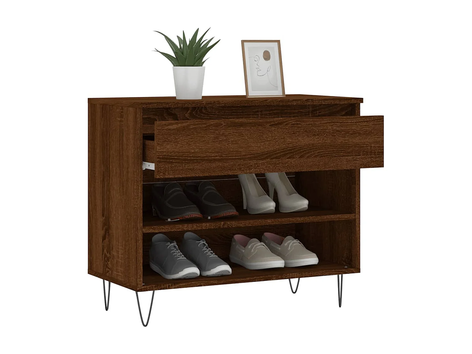 Armoire à chaussures Chêne marron 70x36x60 Bois d'ingénierie