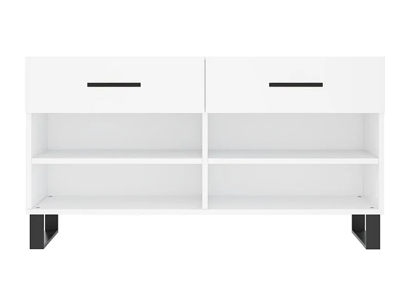 Banc à chaussures blanc 102x35x55 bois d'ingénierie