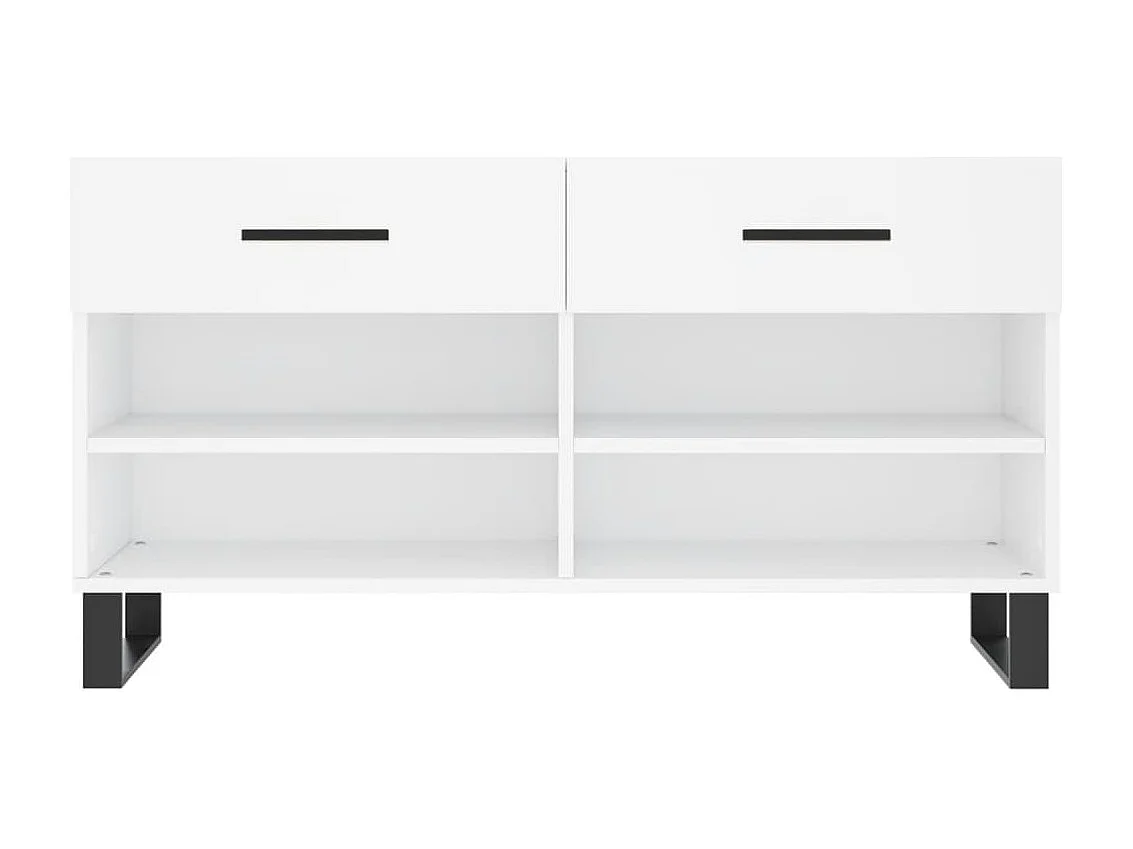 Banc à chaussures blanc 102x35x55 bois d'ingénierie