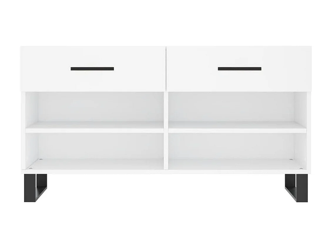 Banc à chaussures blanc 102x35x55 bois d'ingénierie