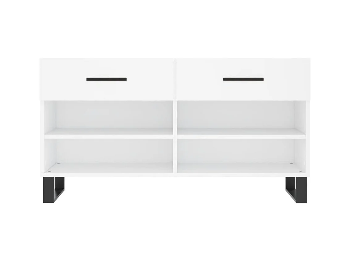 Banc à chaussures blanc 102x35x55 bois d'ingénierie