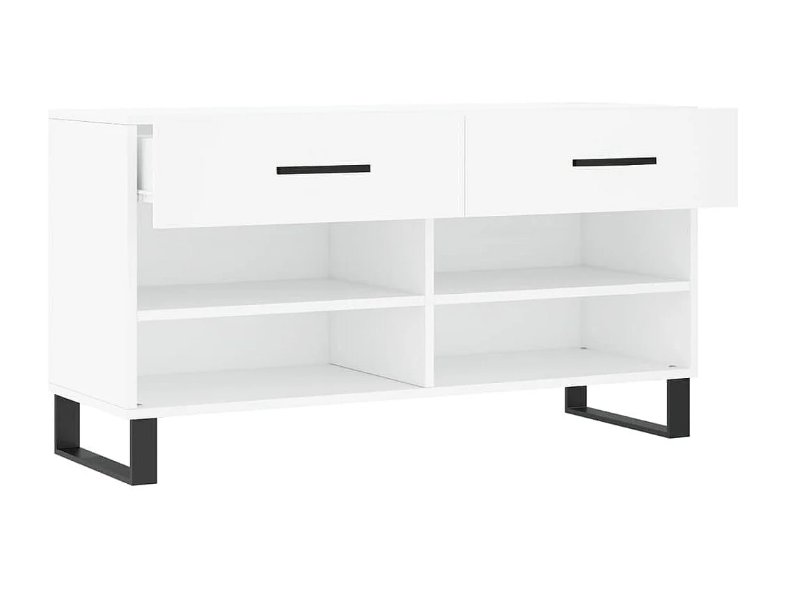 Banc à chaussures blanc 102x35x55 bois d'ingénierie