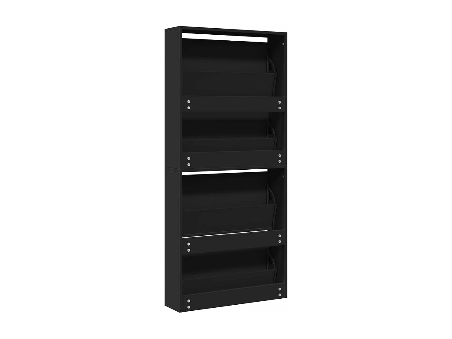 Armoire à chaussures avec miroir à 4 niveaux noir 63x17x134