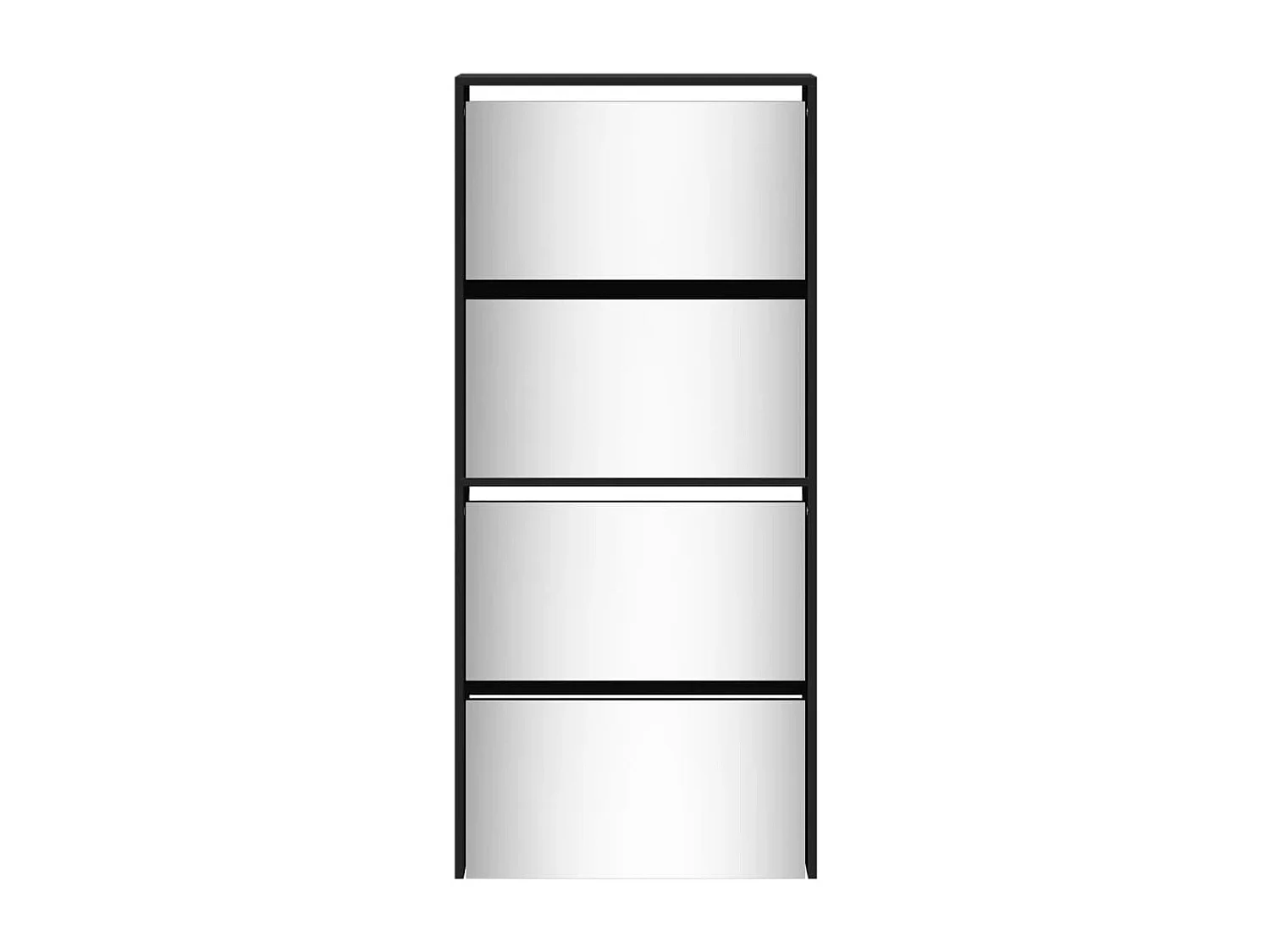 Armoire à chaussures avec miroir à 4 niveaux noir 63x17x134