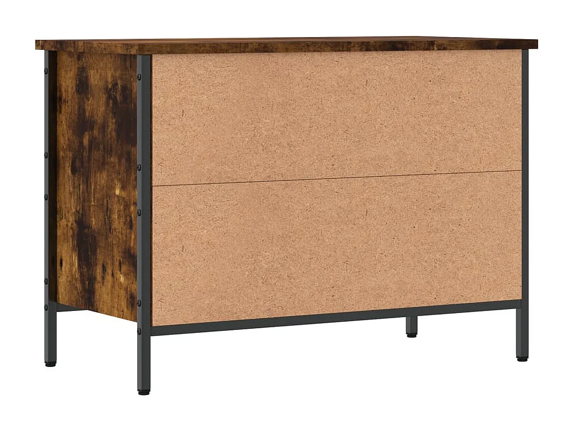 Armoire à chaussures chêne fumé 69x35x50 bois d'ingénierie