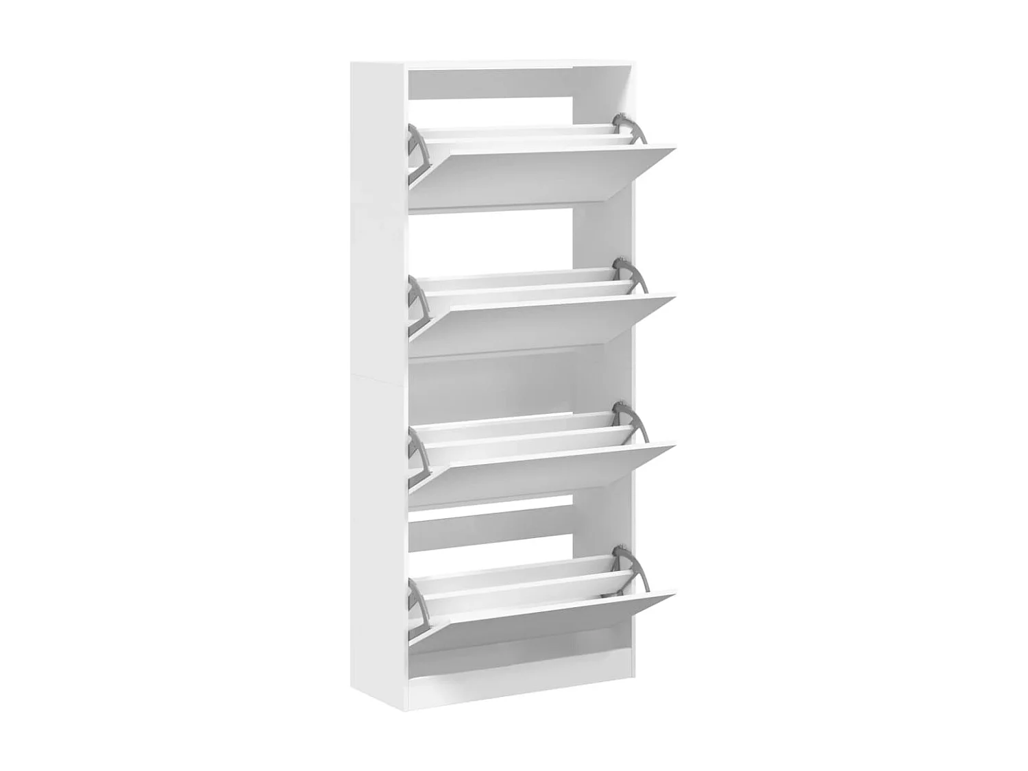 Armoire à chaussures 4 tiroirs rabattables blanc 80x34x187,5