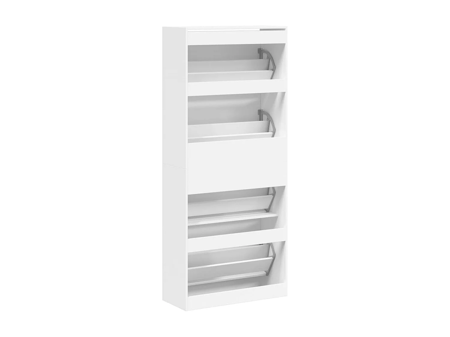 Armoire à chaussures 4 tiroirs rabattables blanc 80x34x187,5