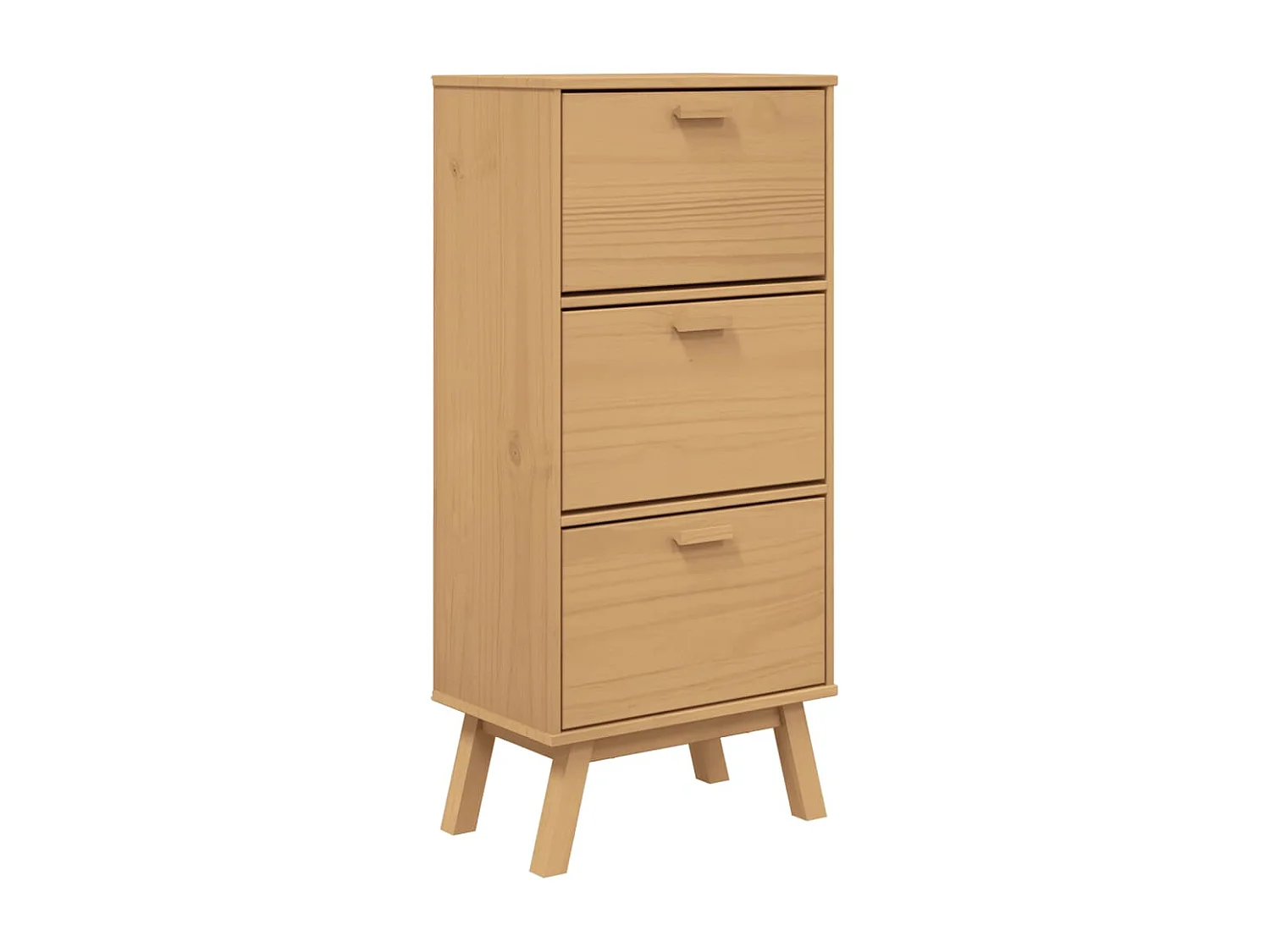 Armoire à chaussures OLDEN marron 55x35x120 bois pin massif