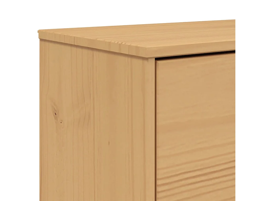 Armoire à chaussures OLDEN marron 55x35x120 bois pin massif