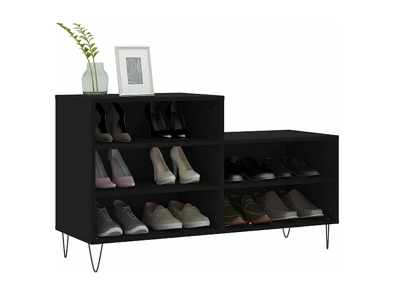 Armoire à chaussures Noir 102x36x60 Bois d'ingénierie