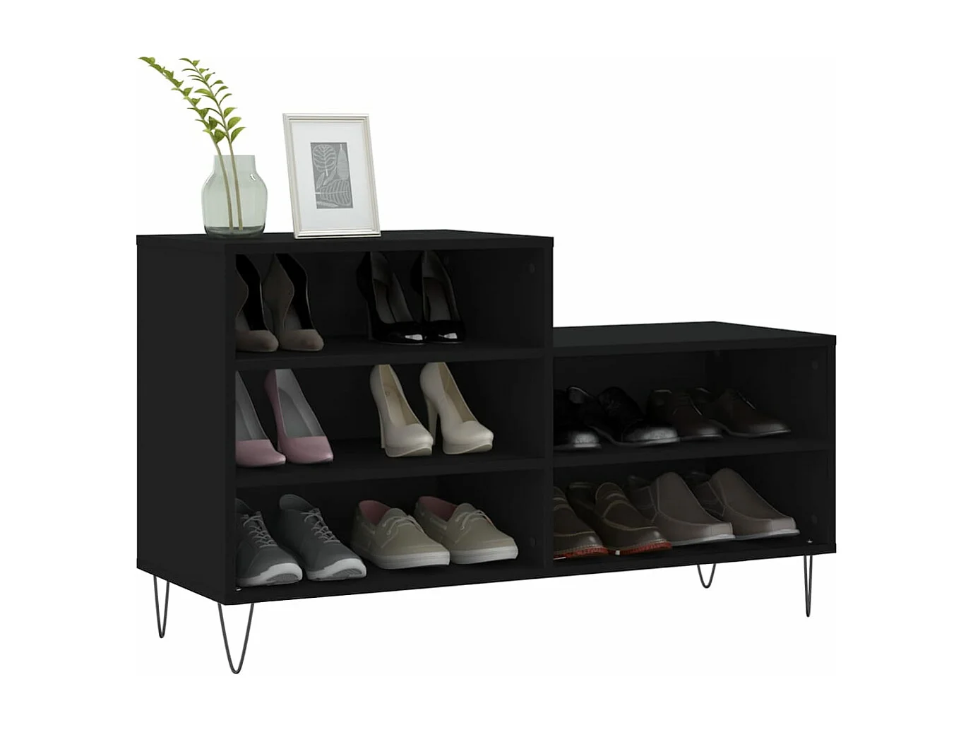 Armoire à chaussures Noir 102x36x60 Bois d'ingénierie
