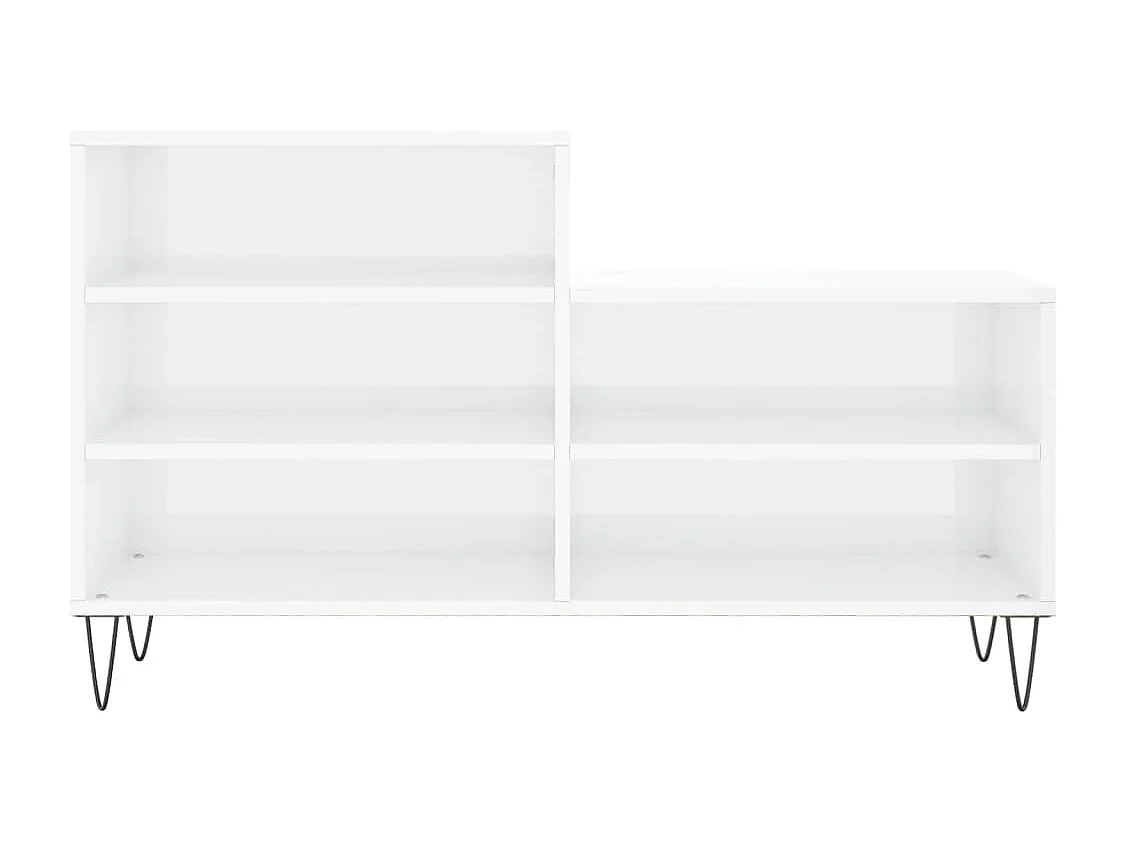 Armoire à chaussure Blanc brillant 102x36x60 Bois ingénierie