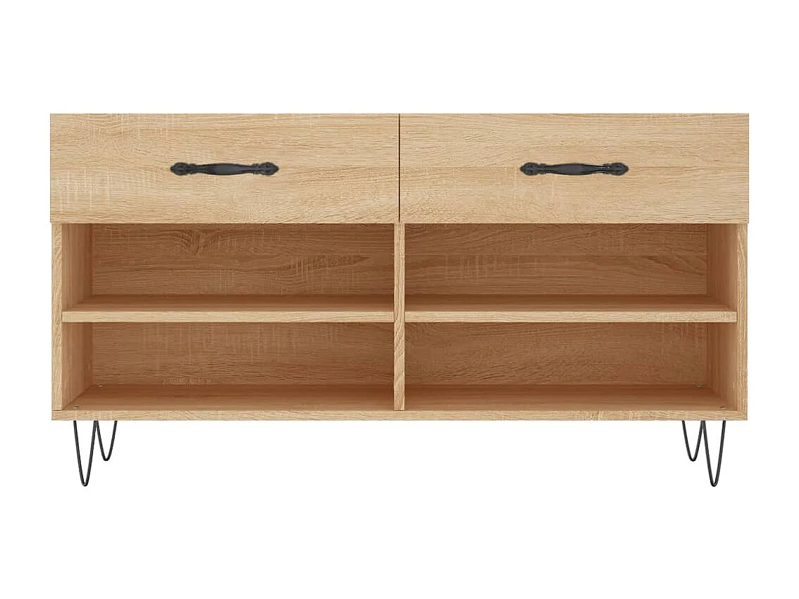 Banc à chaussures chêne sonoma 102x35x55 bois d'ingénierie