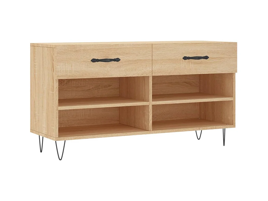 Banc à chaussures chêne sonoma 102x35x55 bois d'ingénierie