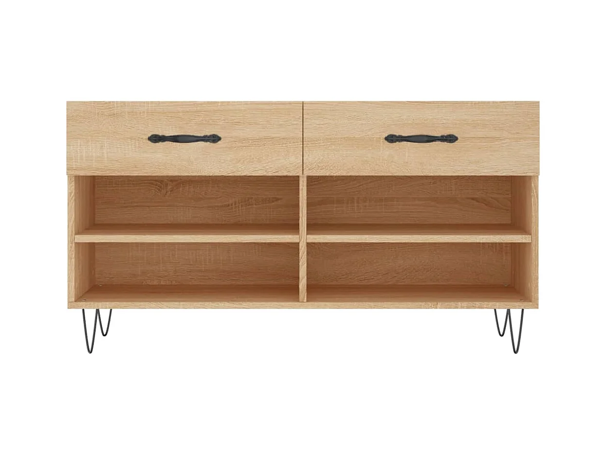 Schoenenbank 102x35x55 cm bewerkt hout sonoma eikenkleurig