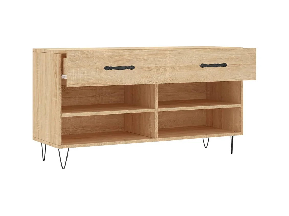 Schoenenbank 102x35x55 cm bewerkt hout sonoma eikenkleurig