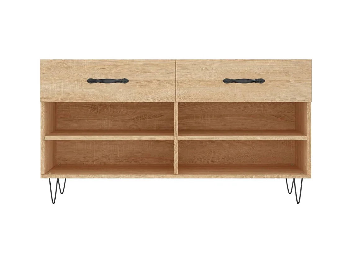 Schoenenbank 102x35x55 cm bewerkt hout sonoma eikenkleurig