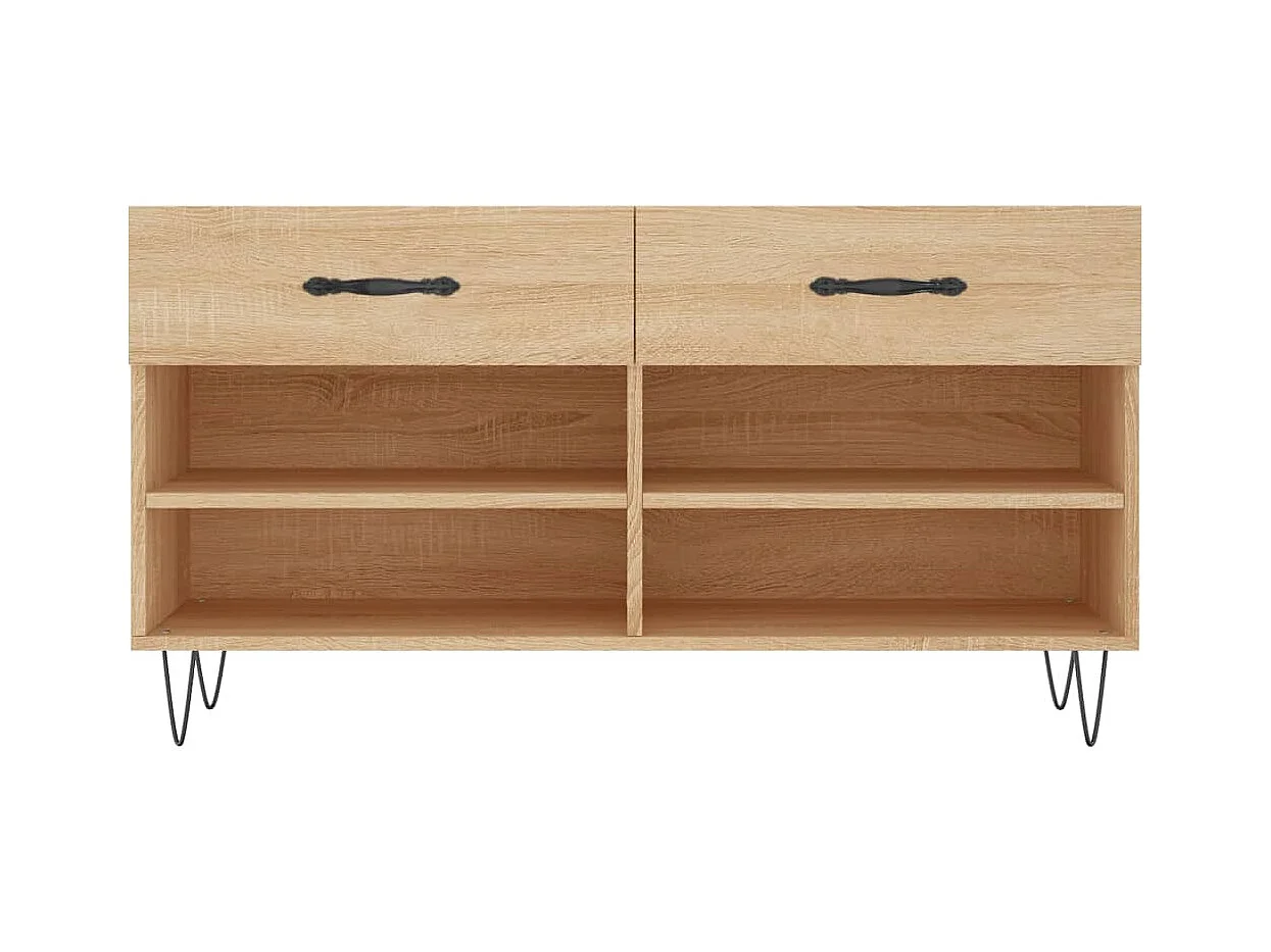 Schoenenbank 102x35x55 cm bewerkt hout sonoma eikenkleurig