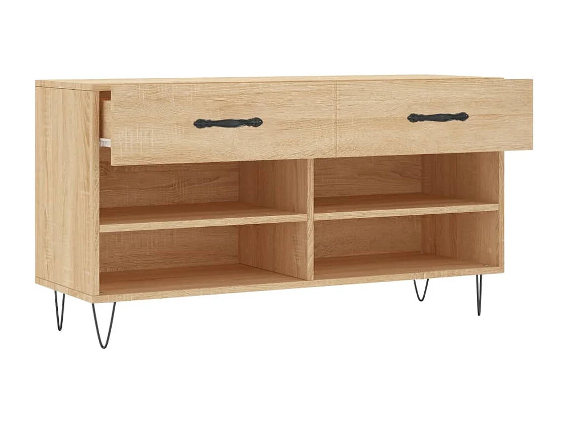 Schoenenbank 102x35x55 cm bewerkt hout sonoma eikenkleurig