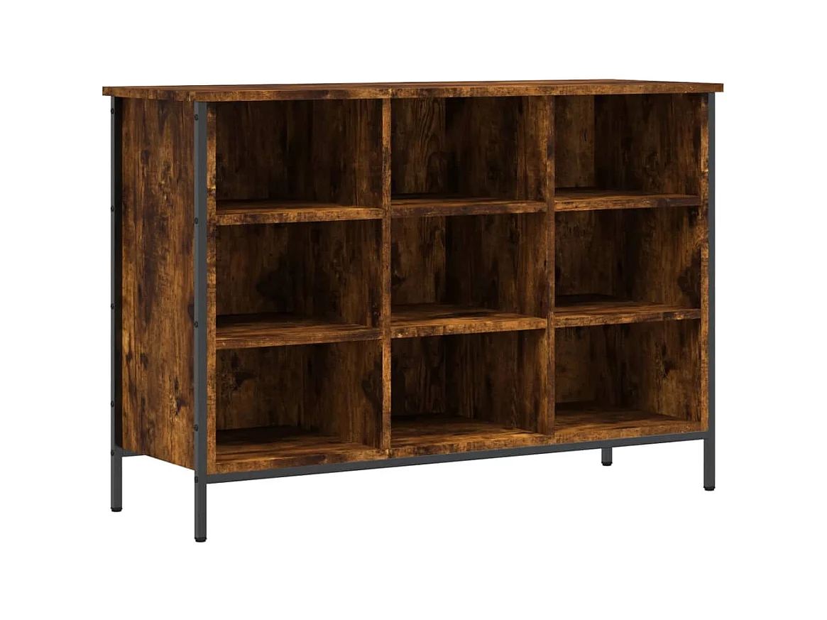 Armoire à chaussures chêne fumé 100x35x70 bois d'ingénierie