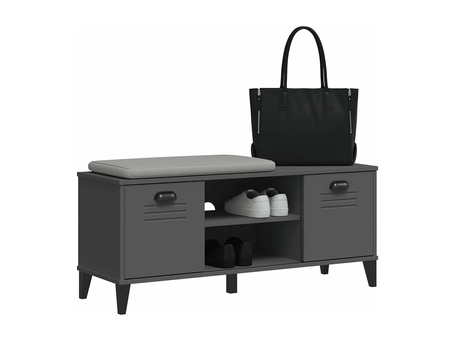 Banc à chaussures VIKEN 106x35x45 bois massif de pin