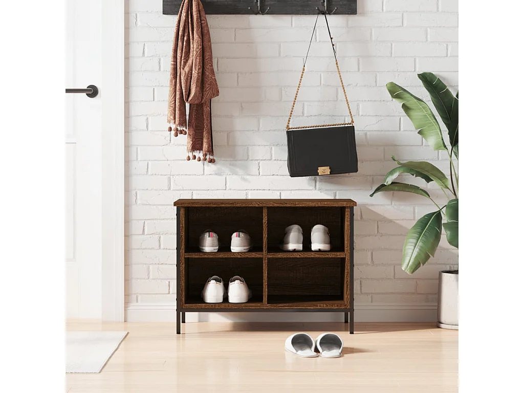 Armoire à chaussures chêne marron 69x35x50 bois d'ingénierie