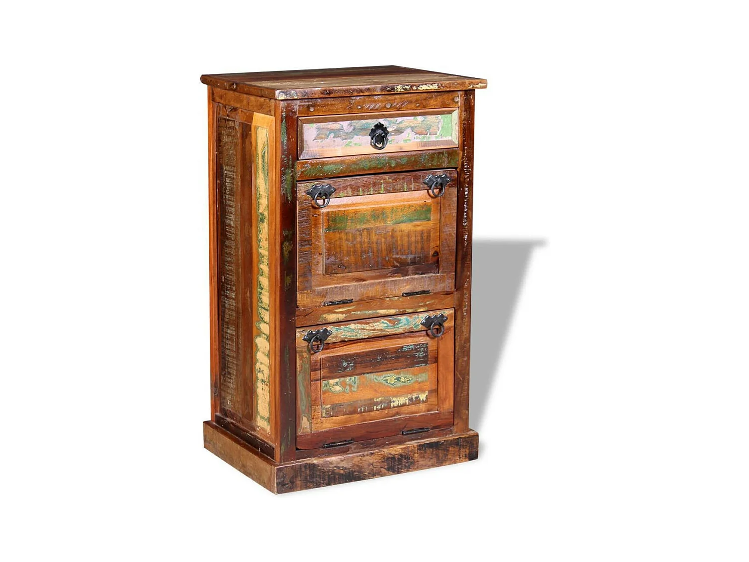 Armoire à chaussures 4 couches avec tiroir Bois de récupération
