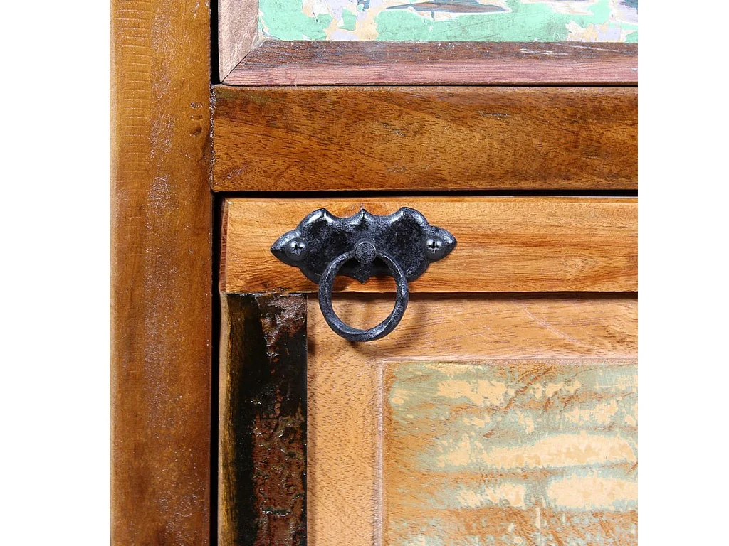 Armoire à chaussures 4 couches avec tiroir Bois de récupération