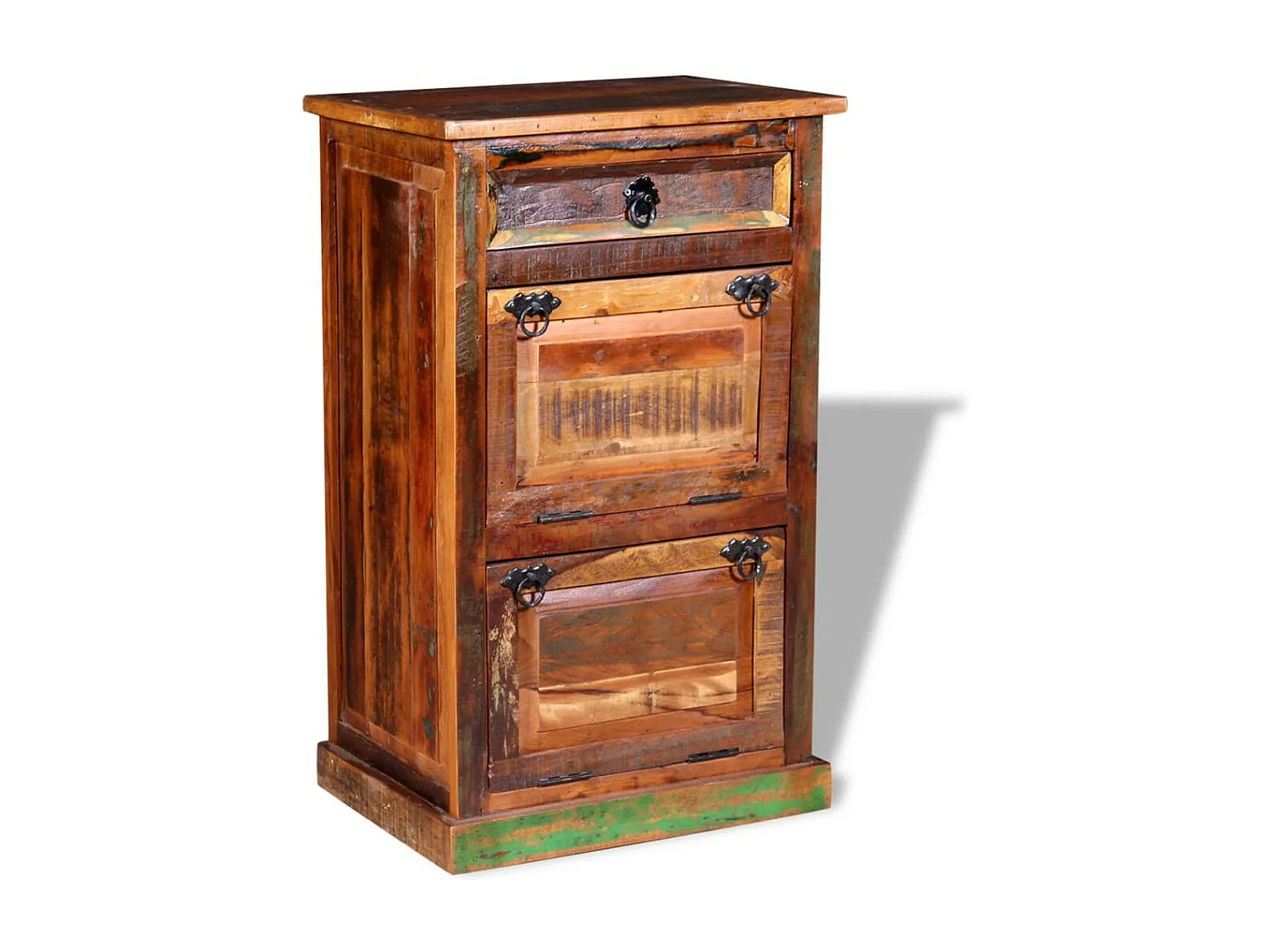 Armoire à chaussures 4 couches avec tiroir Bois de récupération