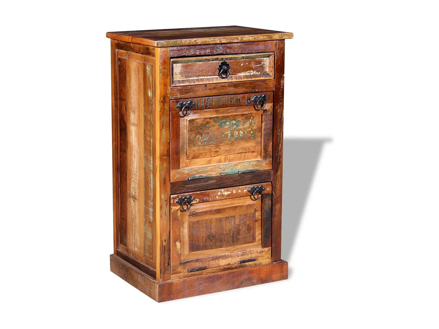 Armoire à chaussures 4 couches avec tiroir Bois de récupération