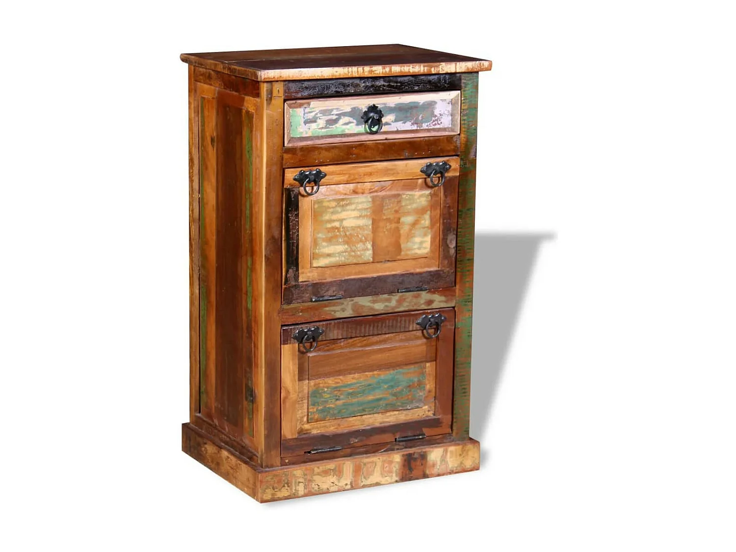 Armoire à chaussures 4 couches avec tiroir Bois de récupération