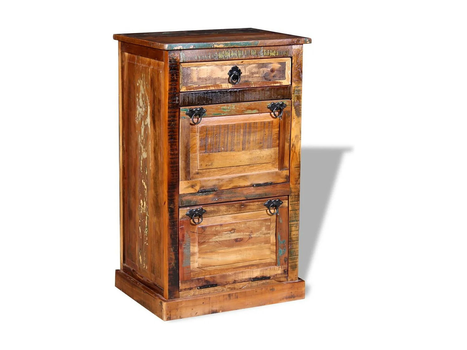 Armoire à chaussures 4 couches avec tiroir Bois de récupération