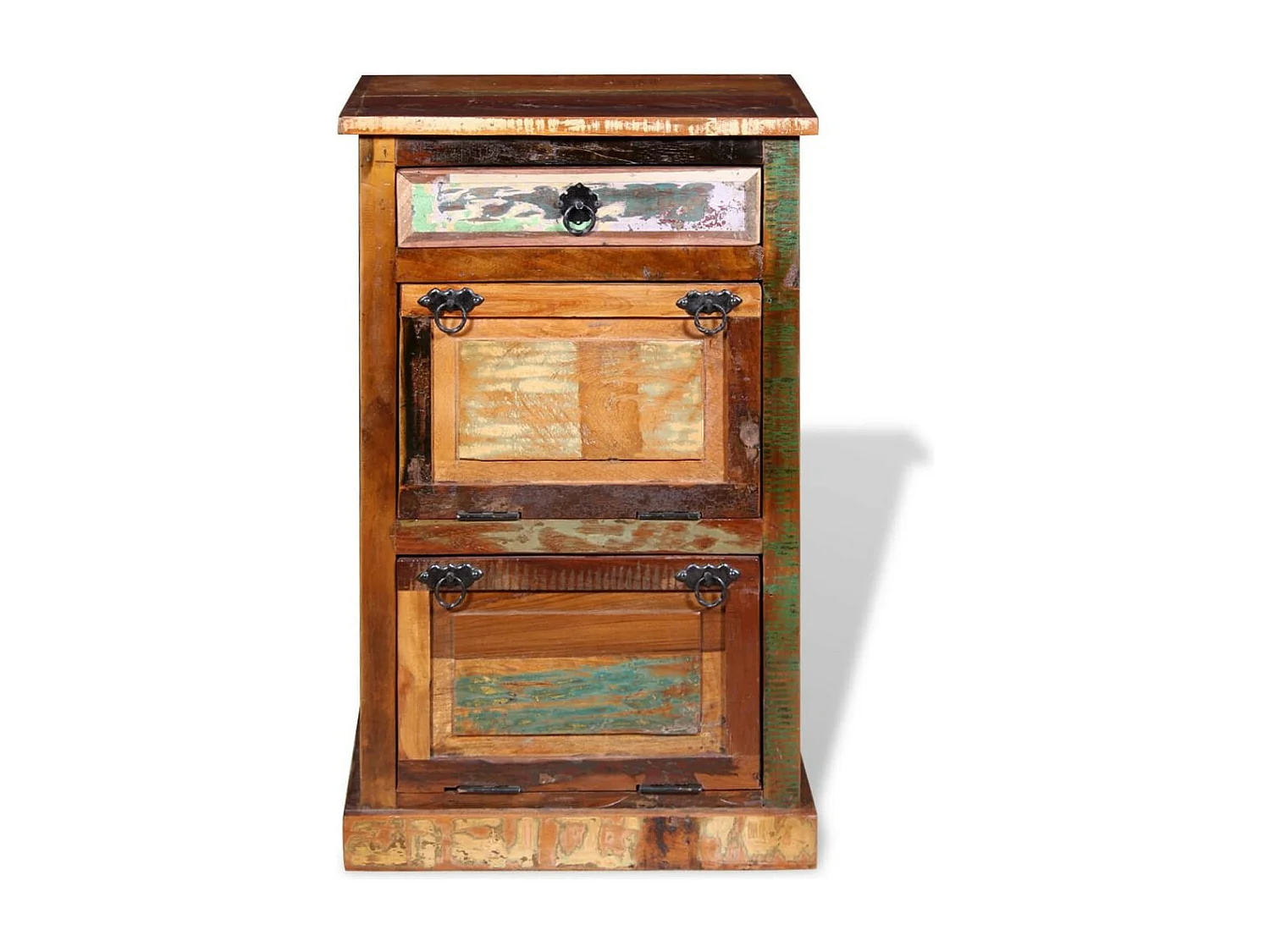 Armoire à chaussures 4 couches avec tiroir Bois de récupération