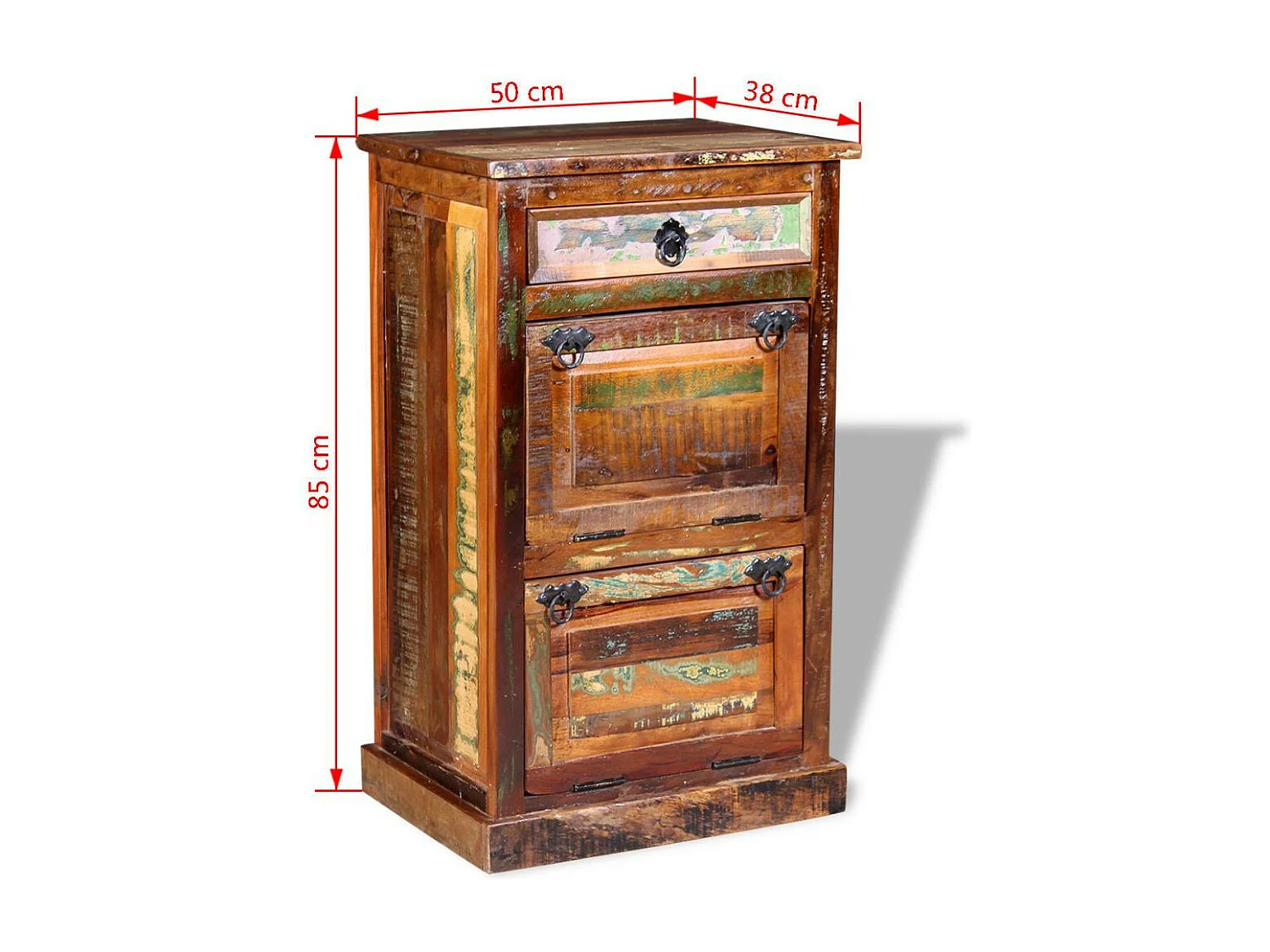 Armoire à chaussures 4 couches avec tiroir Bois de récupération