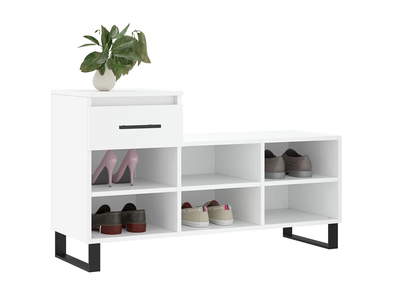 Armoire à chaussures Blanc 102x36x60 Bois d'ingénierie