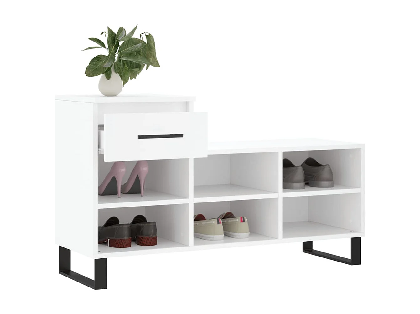 Armoire à chaussures Blanc 102x36x60 Bois d'ingénierie