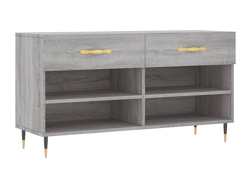 Banc à chaussures sonoma gris 102x35x55 bois d'ingénierie