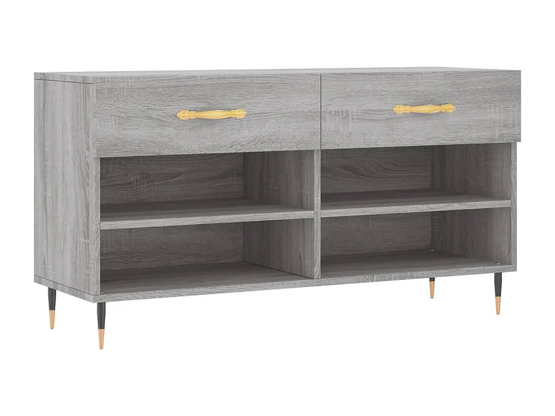 Banc à chaussures sonoma gris 102x35x55 bois d'ingénierie