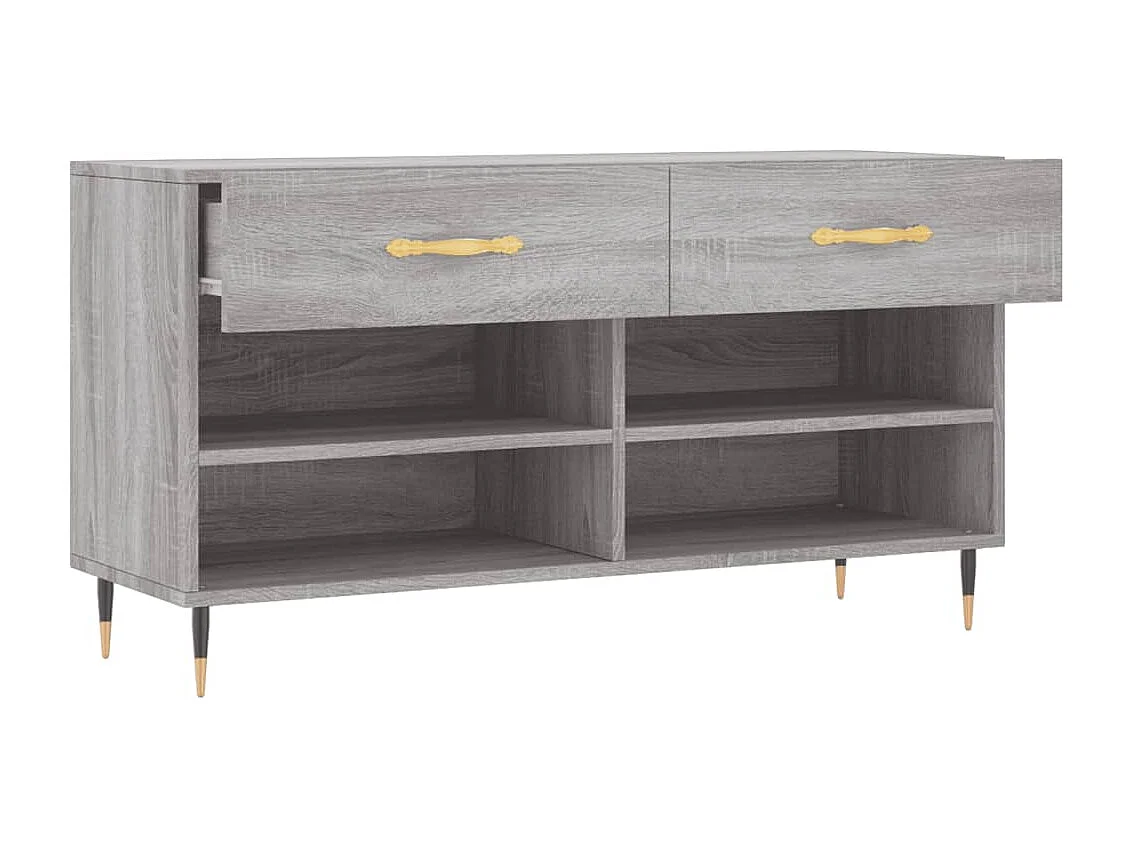 Banc à chaussures sonoma gris 102x35x55 bois d'ingénierie