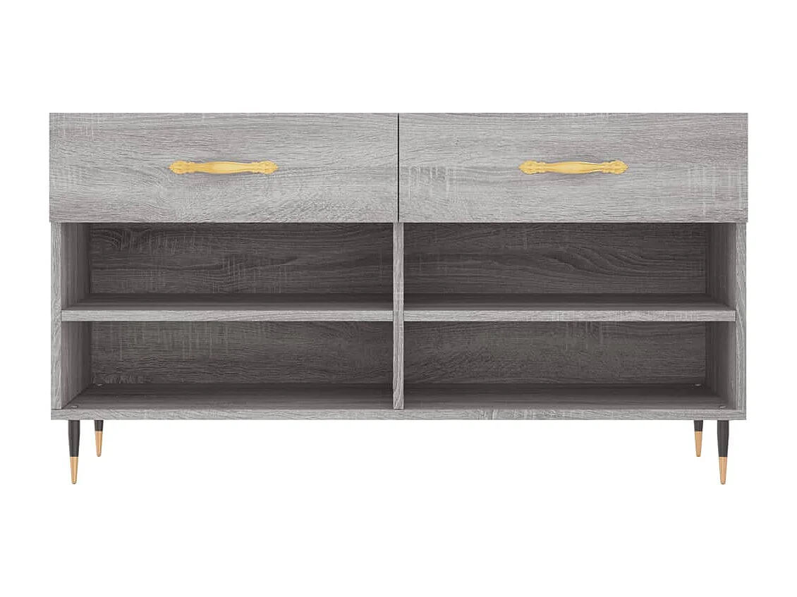 Banc à chaussures sonoma gris 102x35x55 bois d'ingénierie