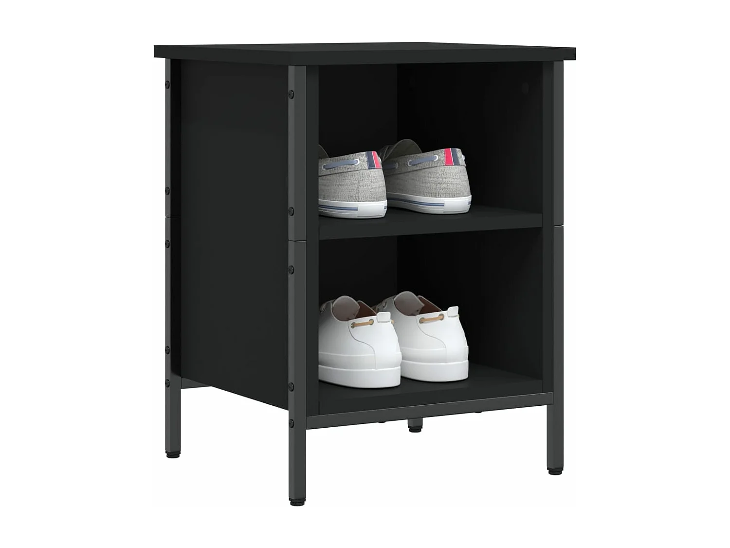 Armoire à chaussures noir 38x35x50 bois d'ingénierie