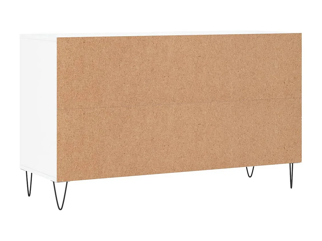 Armoire à chaussure Blanc brillant 102x36x60 Bois ingénierie