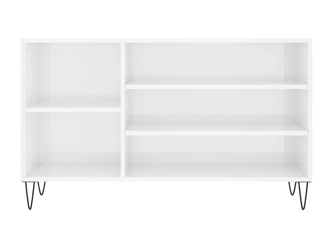 Armoire à chaussure Blanc brillant 102x36x60 Bois ingénierie