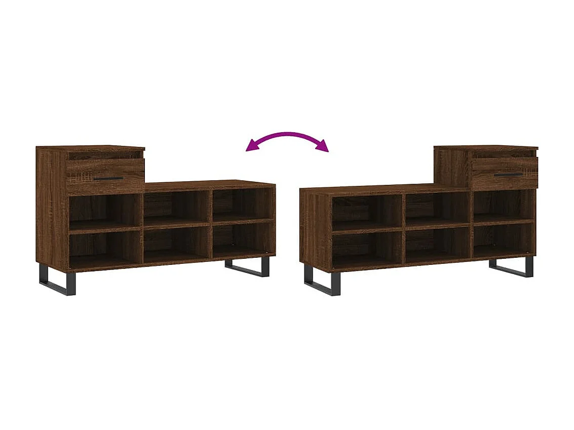 Armoire à chaussures Chêne marron 102x36x60 Bois d'ingénierie