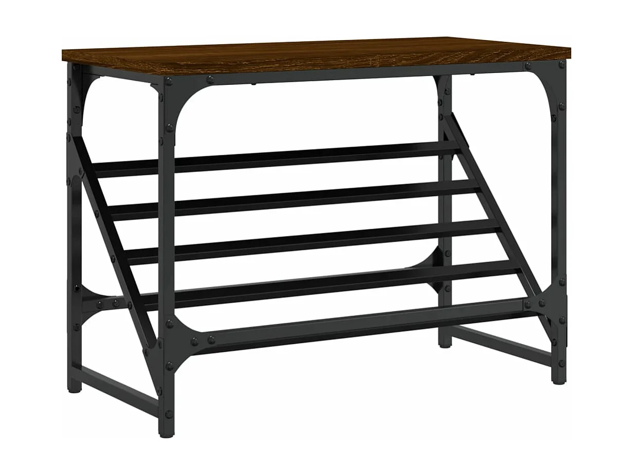 Étagère à chaussures chêne marron 60x30x45 bois d'ingénierie