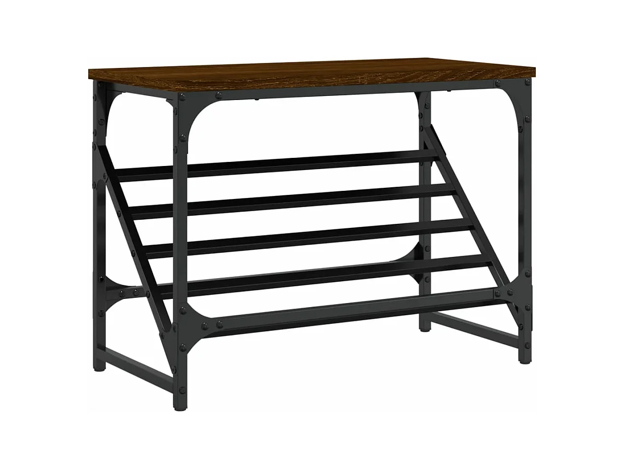 Étagère à chaussures chêne marron 60x30x45 bois d'ingénierie